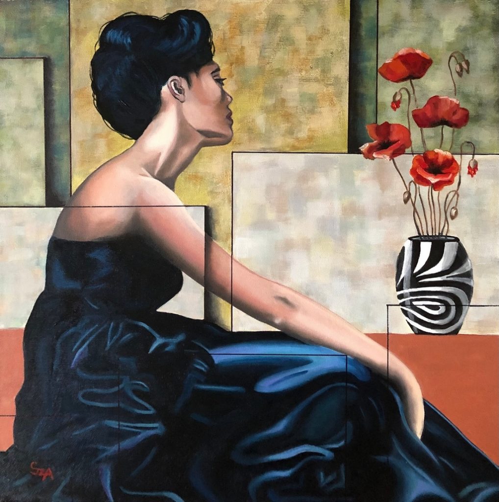 Szőnyi Andi festmények, alkotások, akvarell, olaj képek, absztrakt, gésák, virágok, dívák, nappaliba és hálószobába